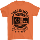 Video Gamer Retro Club Gaming Mens T-Shirt Cotton Gildan Orange