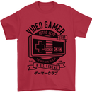 Video Gamer Retro Club Gaming Mens T-Shirt Cotton Gildan Red