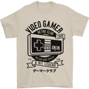 Video Gamer Retro Club Gaming Mens T-Shirt Cotton Gildan Sand