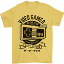Video Gamer Retro Club Gaming Mens T-Shirt Cotton Gildan Yellow
