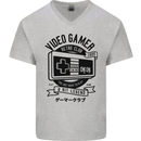 Video Gamer Retro Club Gaming Mens V-Neck Cotton T-Shirt Sports Grey