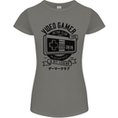 Video Gamer Retro Club Gaming Womens Petite Cut T-Shirt Charcoal