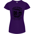 Video Gamer Retro Club Gaming Womens Petite Cut T-Shirt Purple