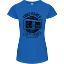 Video Gamer Retro Club Gaming Womens Petite Cut T-Shirt Royal Blue