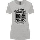Video Gamer Retro Club Gaming Womens Wider Cut T-Shirt Sports Grey