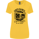 Video Gamer Retro Club Gaming Womens Wider Cut T-Shirt Yellow