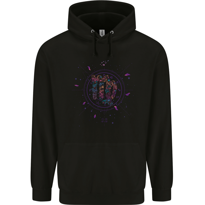 Vigo Neon Star Sign Zodiac Astrological Childrens Kids Hoodie Black