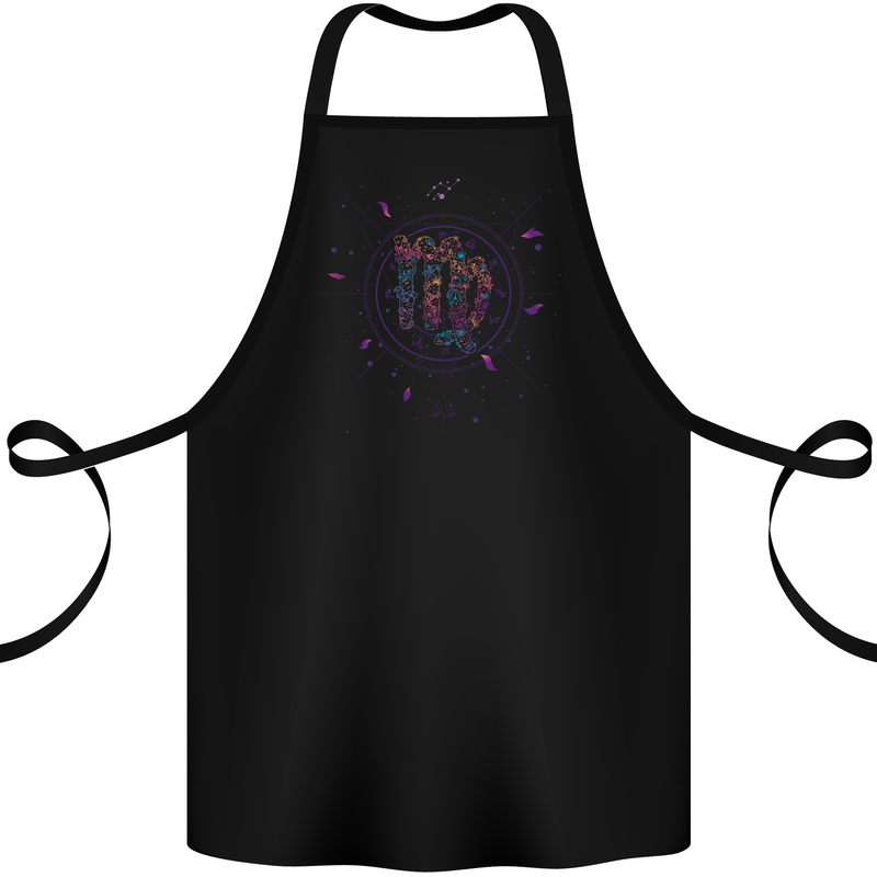 Vigo Neon Star Sign Zodiac Astrological Cotton Apron 100% Organic Black