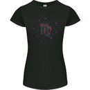 Vigo Neon Star Sign Zodiac Astrological Womens Petite Cut T-Shirt Black