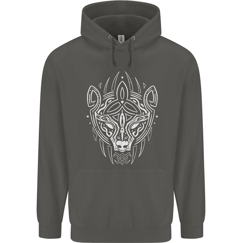 Viking Bear Symbols With Valknut Symbol Childrens Kids Hoodie Storm Grey