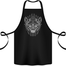 Viking Bear Symbols With Valknut Symbol Cotton Apron 100% Organic Black