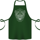 Viking Bear Symbols With Valknut Symbol Cotton Apron 100% Organic Forest Green