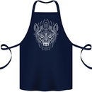 Viking Bear Symbols With Valknut Symbol Cotton Apron 100% Organic Navy Blue