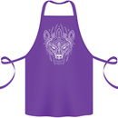 Viking Bear Symbols With Valknut Symbol Cotton Apron 100% Organic Purple