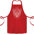 Viking Bear Symbols With Valknut Symbol Cotton Apron 100% Organic Red