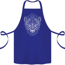 Viking Bear Symbols With Valknut Symbol Cotton Apron 100% Organic Royal Blue