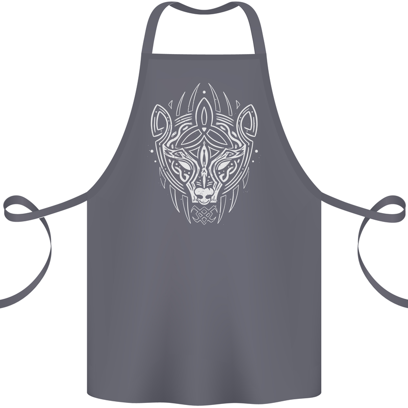 Viking Bear Symbols With Valknut Symbol Cotton Apron 100% Organic Steel