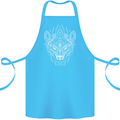 Viking Bear Symbols With Valknut Symbol Cotton Apron 100% Organic Turquoise