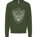 Viking Bear Symbols With Valknut Symbol Kids Sweatshirt Jumper Forest Green