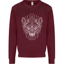 Viking Bear Symbols With Valknut Symbol Kids Sweatshirt Jumper Maroon