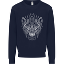 Viking Bear Symbols With Valknut Symbol Kids Sweatshirt Jumper Navy Blue