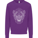 Viking Bear Symbols With Valknut Symbol Kids Sweatshirt Jumper Purple
