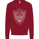 Viking Bear Symbols With Valknut Symbol Kids Sweatshirt Jumper Red