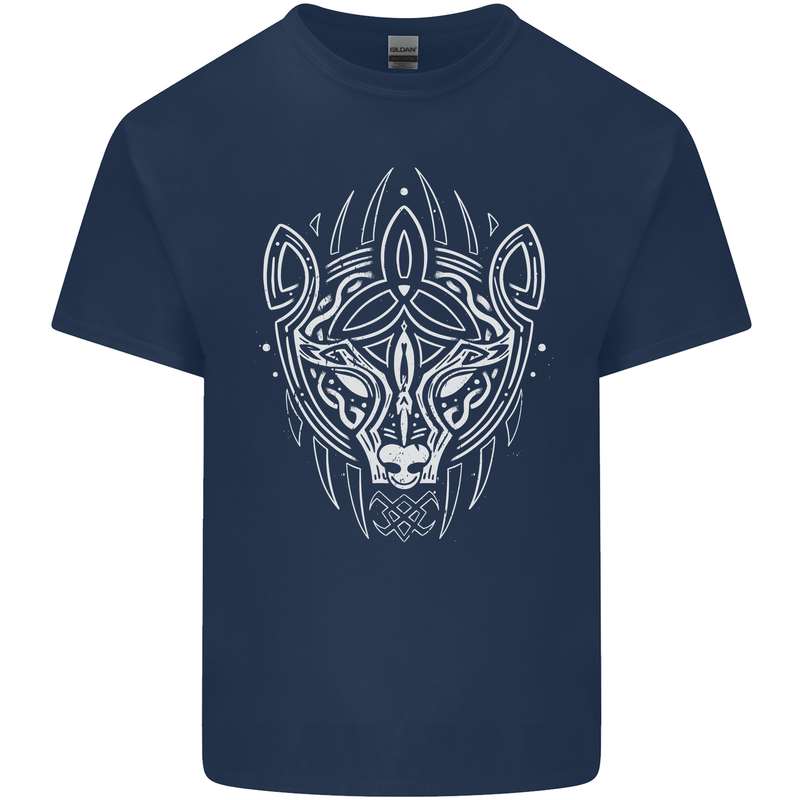 Viking Bear Symbols With Valknut Symbol Kids T-Shirt Childrens Navy Blue
