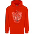 Viking Bear Symbols With Valknut Symbol Mens 80% Cotton Hoodie Bright Red