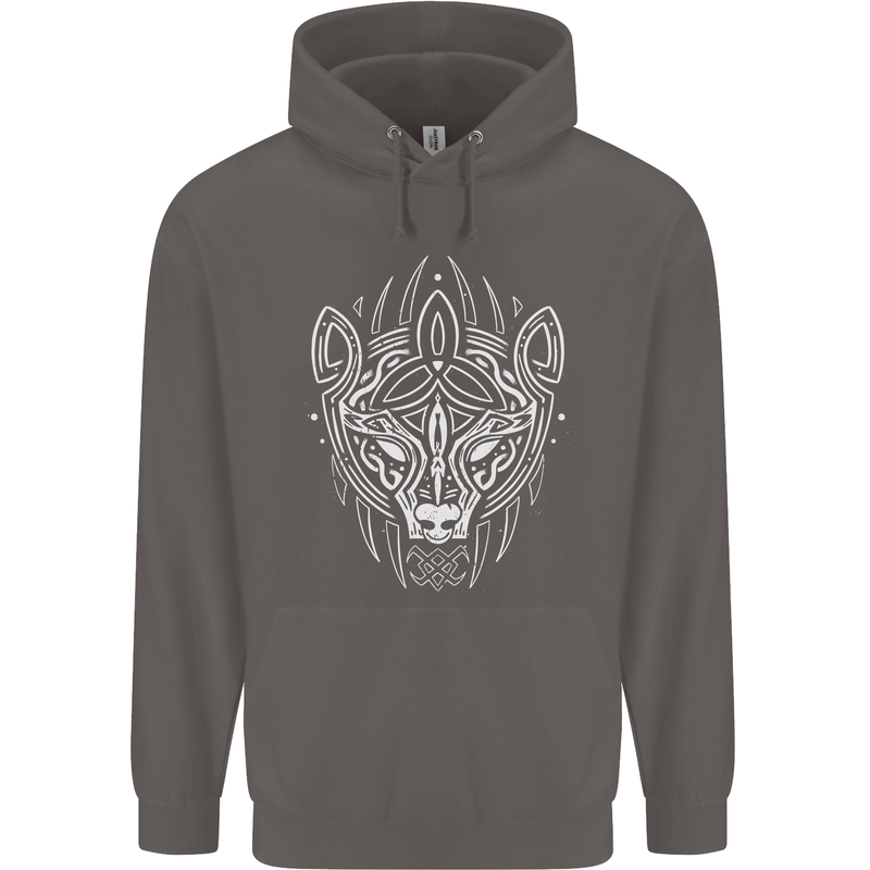 Viking Bear Symbols With Valknut Symbol Mens 80% Cotton Hoodie Charcoal