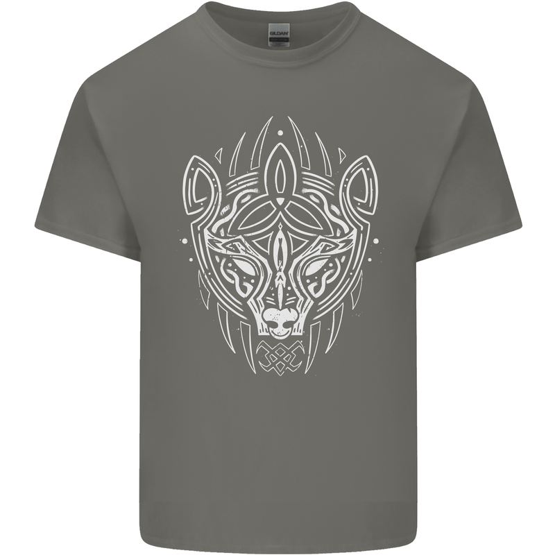 Viking Bear Symbols With Valknut Symbol Mens Cotton T-Shirt Tee Top Charcoal