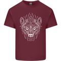 Viking Bear Symbols With Valknut Symbol Mens Cotton T-Shirt Tee Top Maroon