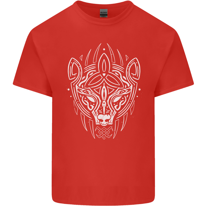 Viking Bear Symbols With Valknut Symbol Mens Cotton T-Shirt Tee Top Red