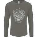 Viking Bear Symbols With Valknut Symbol Mens Long Sleeve T-Shirt Charcoal