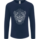 Viking Bear Symbols With Valknut Symbol Mens Long Sleeve T-Shirt Navy Blue