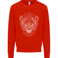 Viking Bear Symbols With Valknut Symbol Mens Sweatshirt Jumper Bright Red