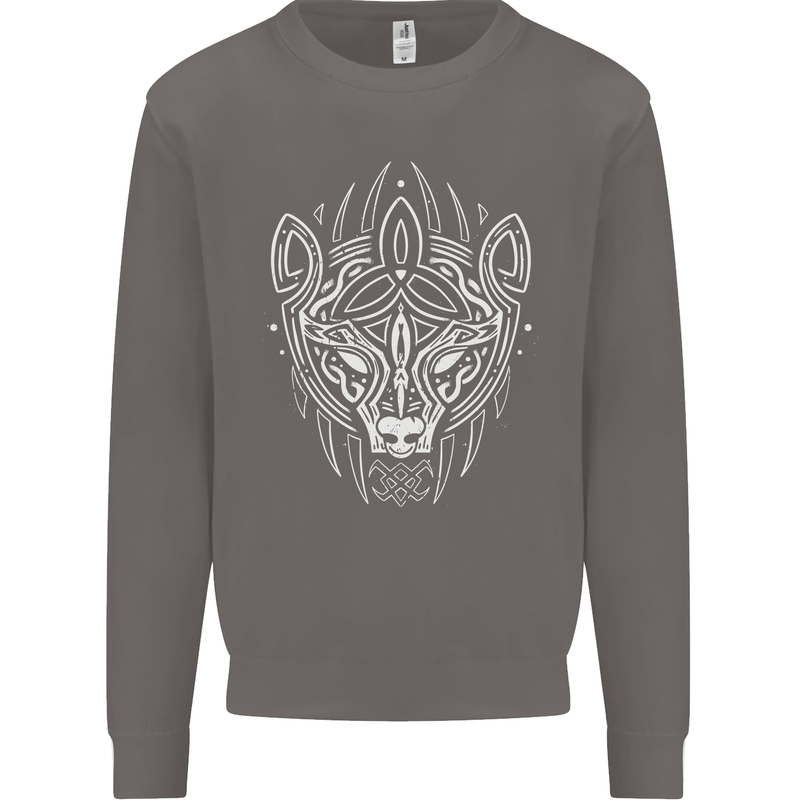 Viking Bear Symbols With Valknut Symbol Mens Sweatshirt Jumper Charcoal
