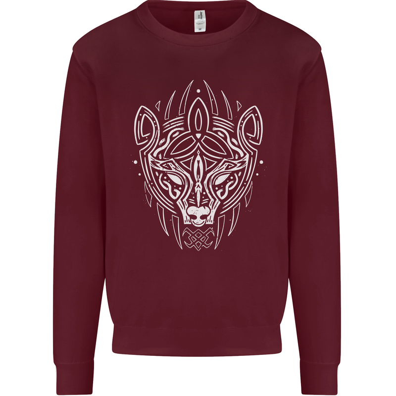 Viking Bear Symbols With Valknut Symbol Mens Sweatshirt Jumper Maroon