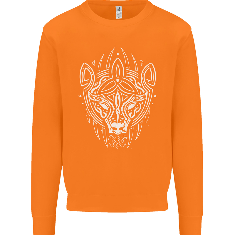 Viking Bear Symbols With Valknut Symbol Mens Sweatshirt Jumper Orange