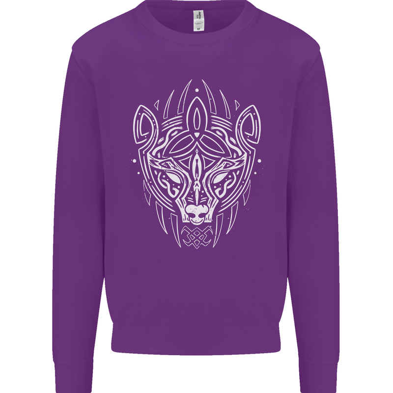 Viking Bear Symbols With Valknut Symbol Mens Sweatshirt Jumper Purple