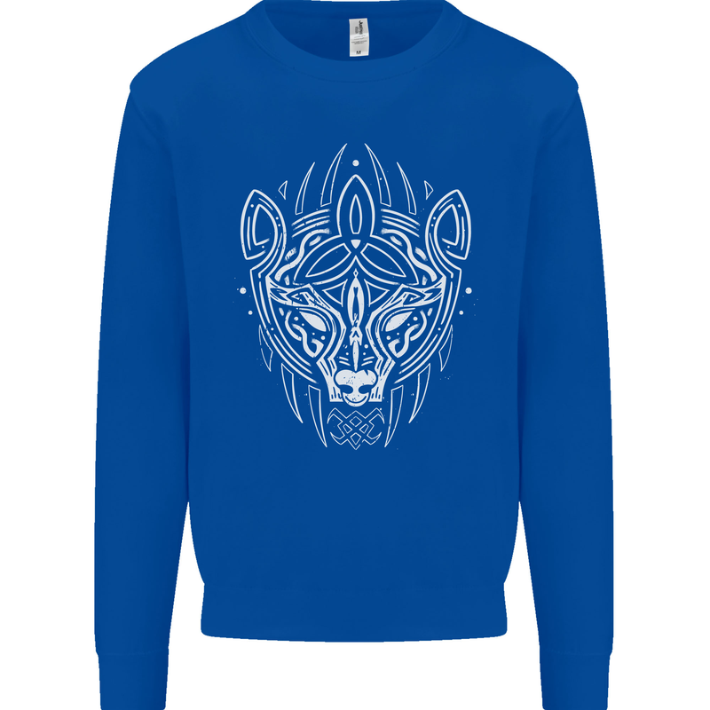 Viking Bear Symbols With Valknut Symbol Mens Sweatshirt Jumper Royal Blue
