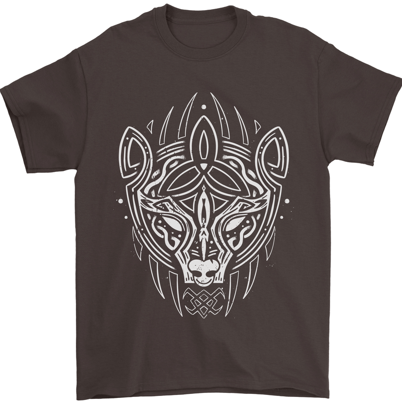 Viking Bear Symbols With Valknut Symbol Mens T-Shirt 100% Cotton Dark Chocolate