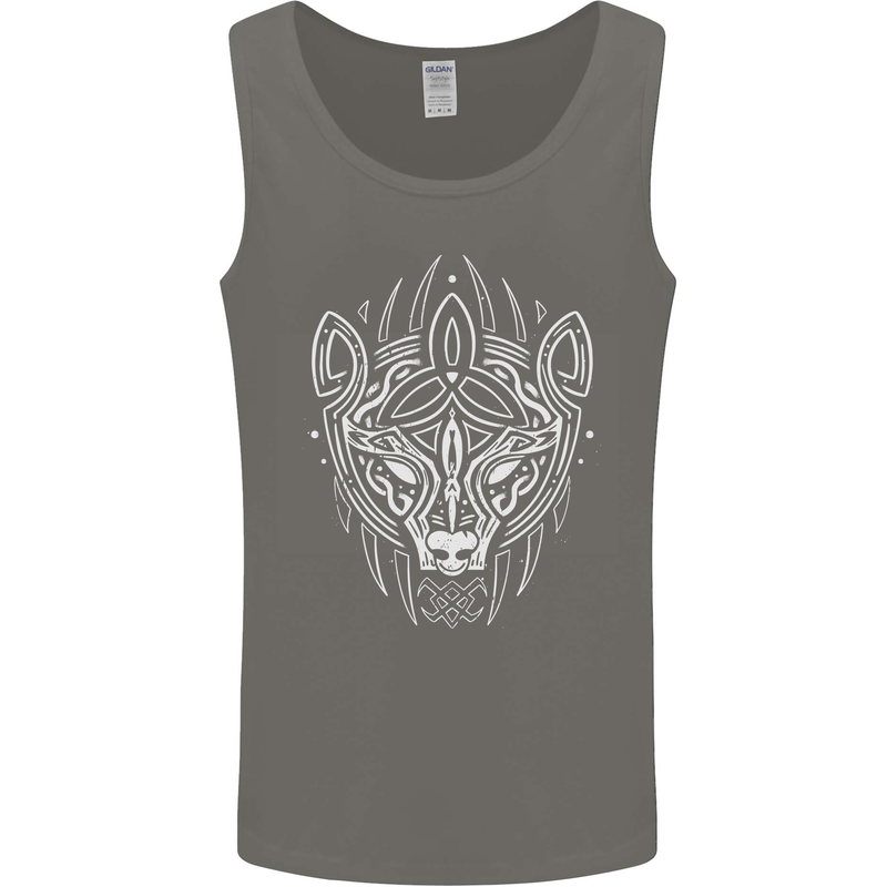 Viking Bear Symbols With Valknut Symbol Mens Vest Tank Top Charcoal