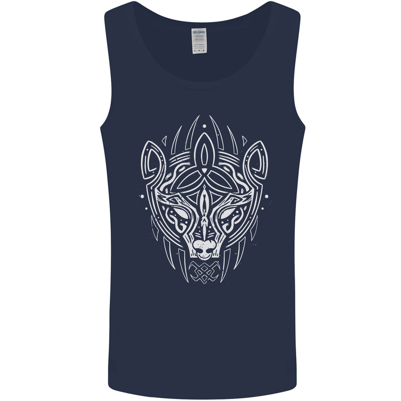 Viking Bear Symbols With Valknut Symbol Mens Vest Tank Top Navy Blue