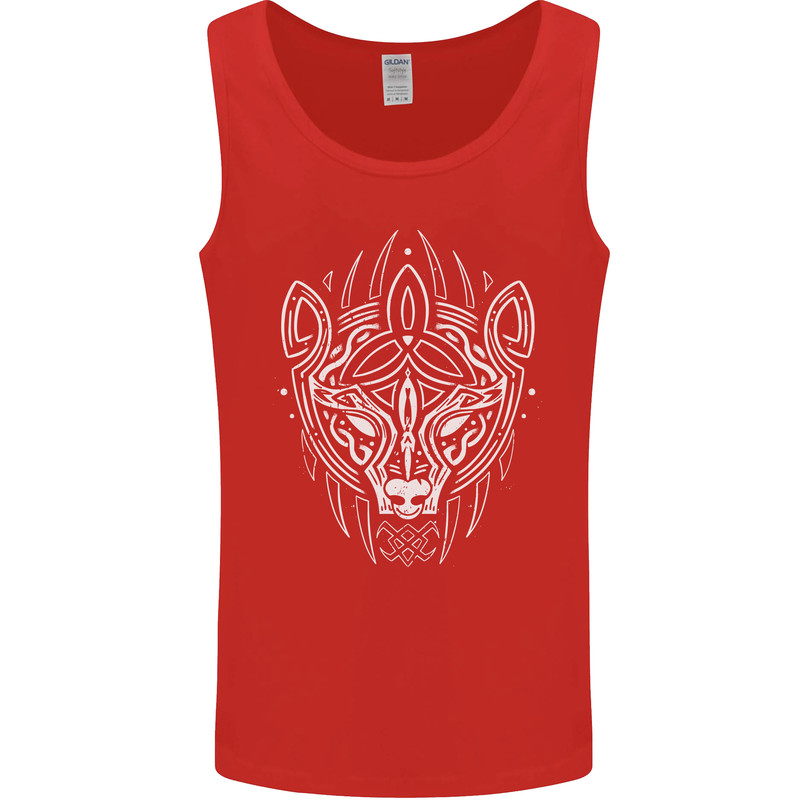 Viking Bear Symbols With Valknut Symbol Mens Vest Tank Top Red