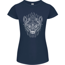 Viking Bear Symbols With Valknut Symbol Womens Petite Cut T-Shirt Navy Blue