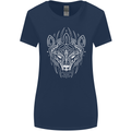 Viking Bear Symbols With Valknut Symbol Womens Wider Cut T-Shirt Navy Blue