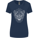 Viking Bear Symbols With Valknut Symbol Womens Wider Cut T-Shirt Navy Blue
