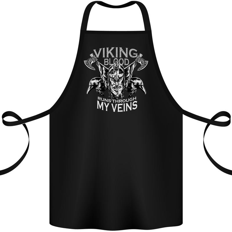 Viking Blood Odin Valhalla Norse Mythology Cotton Apron 100% Organic Black