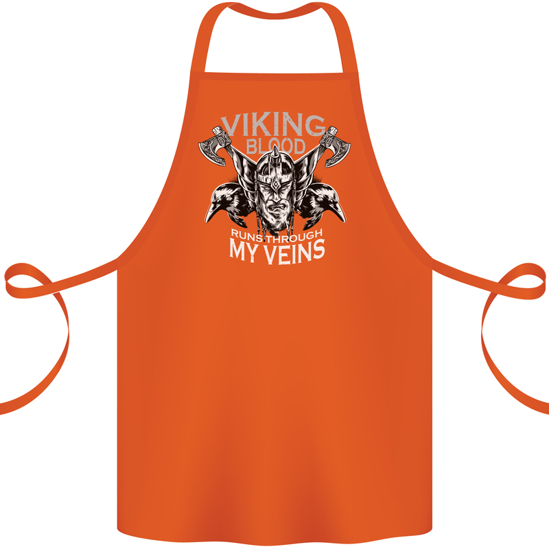 Viking Blood Odin Valhalla Norse Mythology Cotton Apron 100% Organic Orange